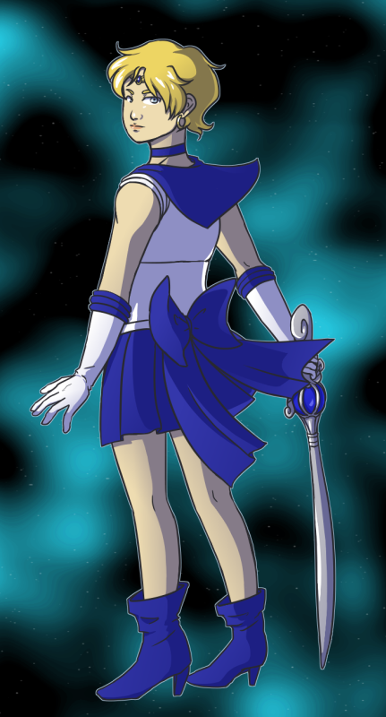 Sailor Uranus holding her sword.