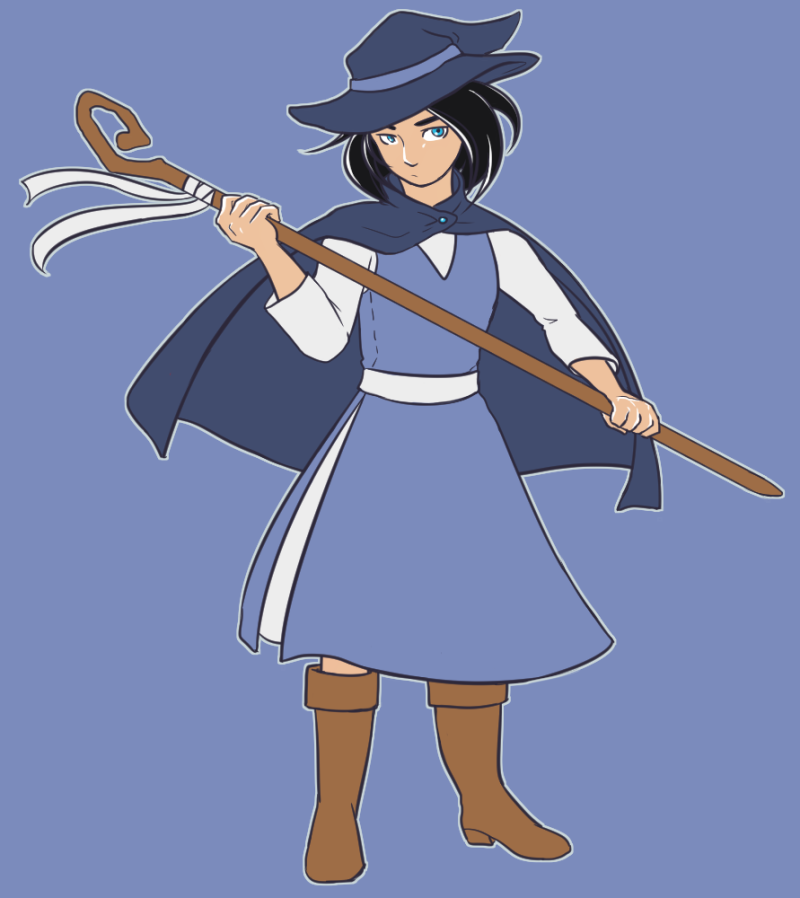 A young mage girl with a staff.