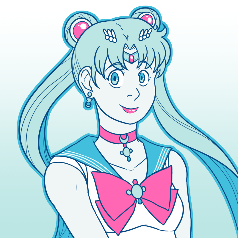 A smiling Sailor Moon.