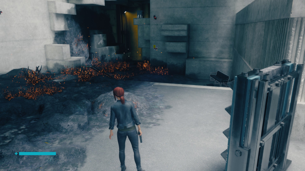 Jesse stands near the elevator to the Active Threshold in Central Research.