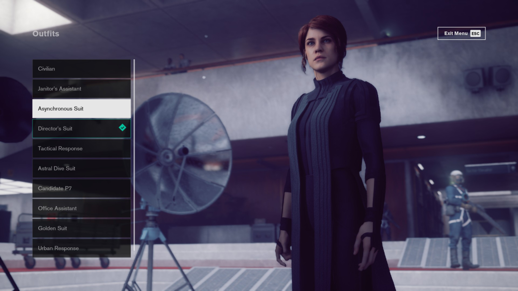 Jesse wearing the Asynchronous Suit.