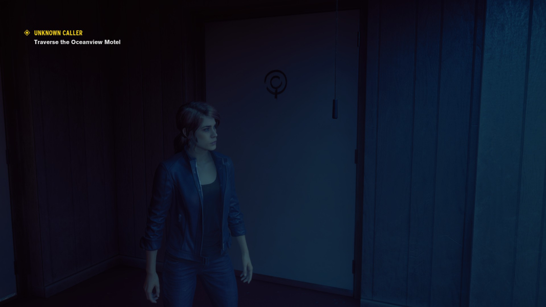 The symbol for Control 2, seen on a door in the Oceanview Motel.