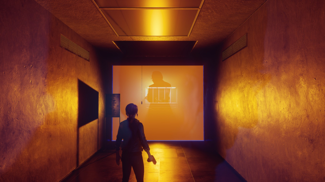 Jesse stands in front of the Oceanview Motel and Casino cord in front of the Hotline Chamber.