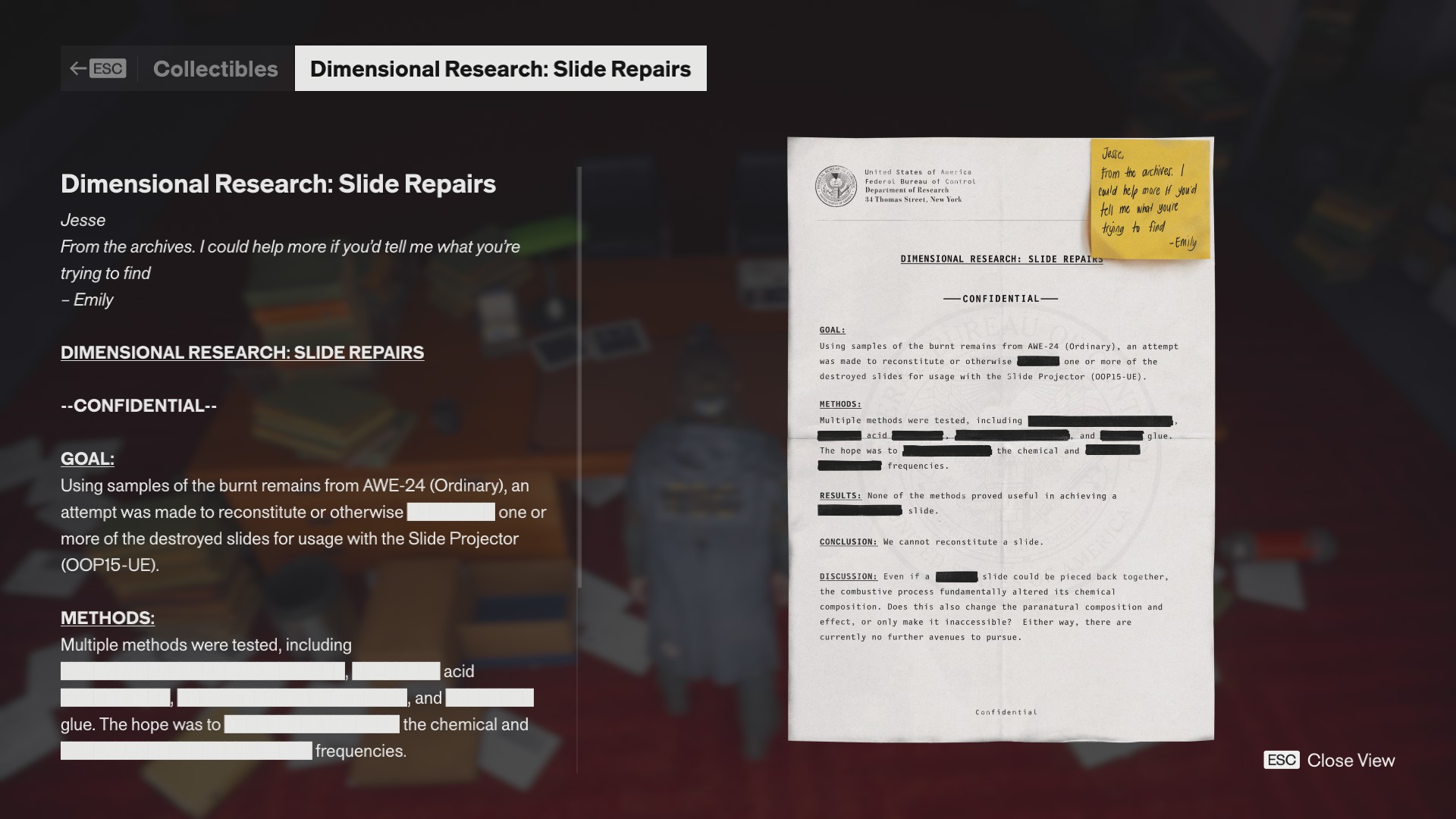 A screenshot of the Dimensional Research: Slide Repairs document.